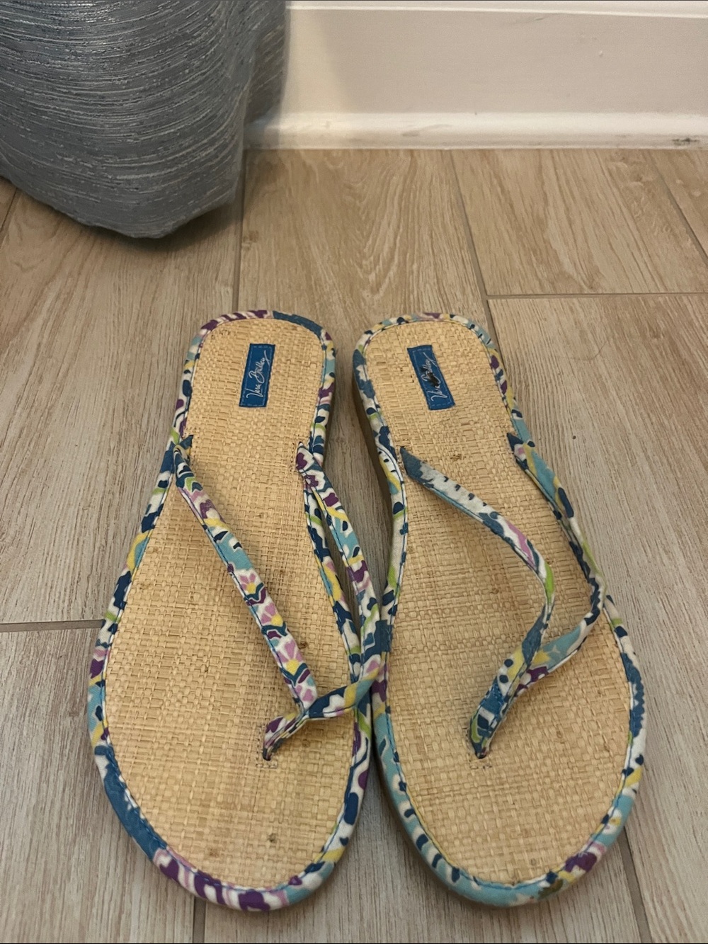 Vera Bradley Multicolor Floral Strap Woven Flip Flops